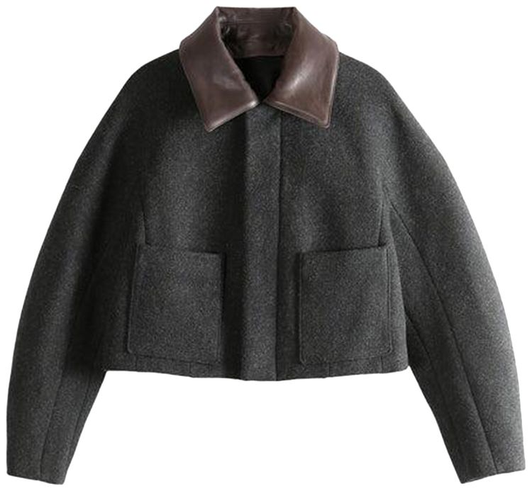 Auralee Shetland Wool Double Cloth Blouson Jacket Dark Charcoal