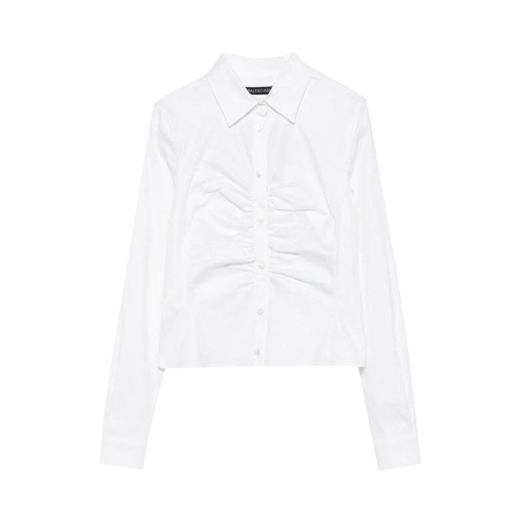 Balenciaga Ruched Shirt White