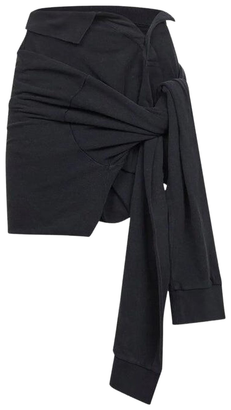 Balenciaga Knotted Polo Skirt Faded Washed Black