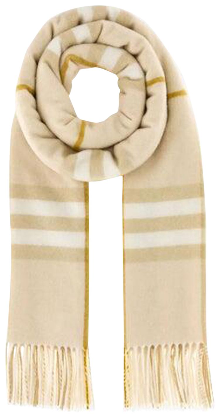 Burberry Washed Giant Check Scarf White Denim