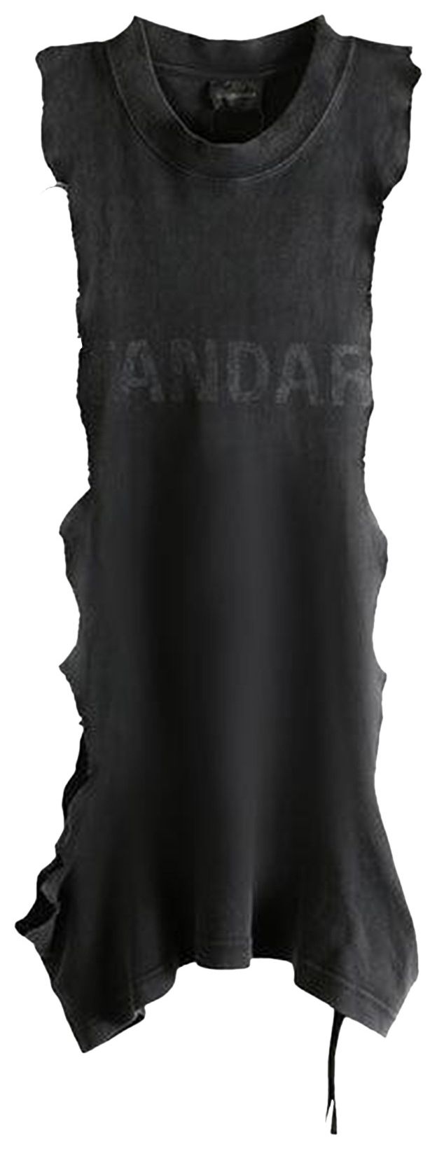 Balenciaga Ripped Tank Top Faded Washed Black