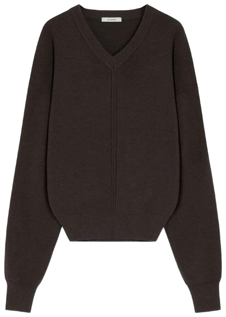 Lemaire V Neck Sweater Dark Cacao