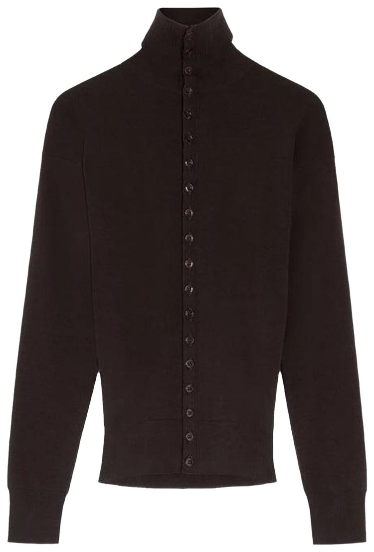 Lemaire Buttoned Fitted Cardigan Aubergine