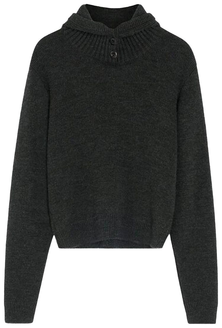 Lemaire Sweater With Hood Dark Espresso