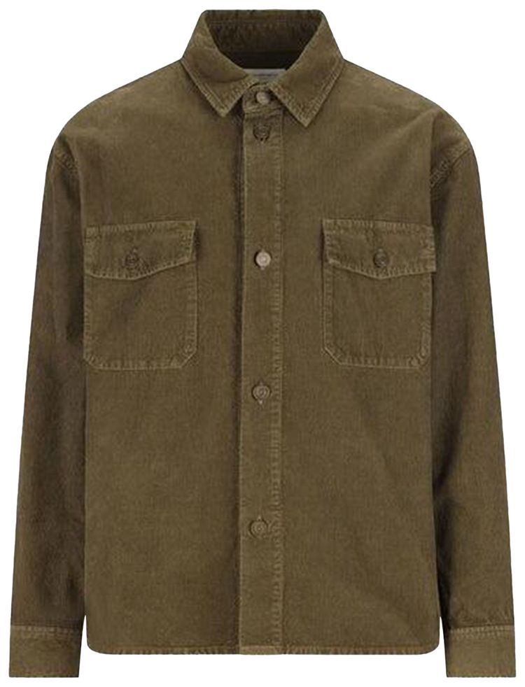 Saint Laurent Db Long Overshirt Hunting Kaki