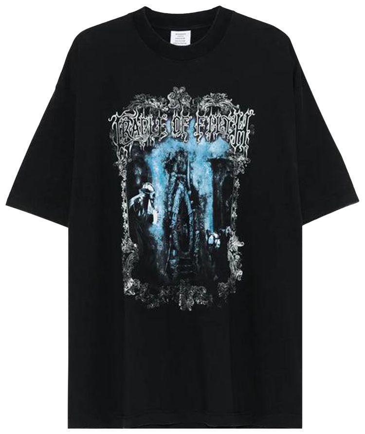 Vetements Cof Butterfly Oversized T Shirt Washed Black
