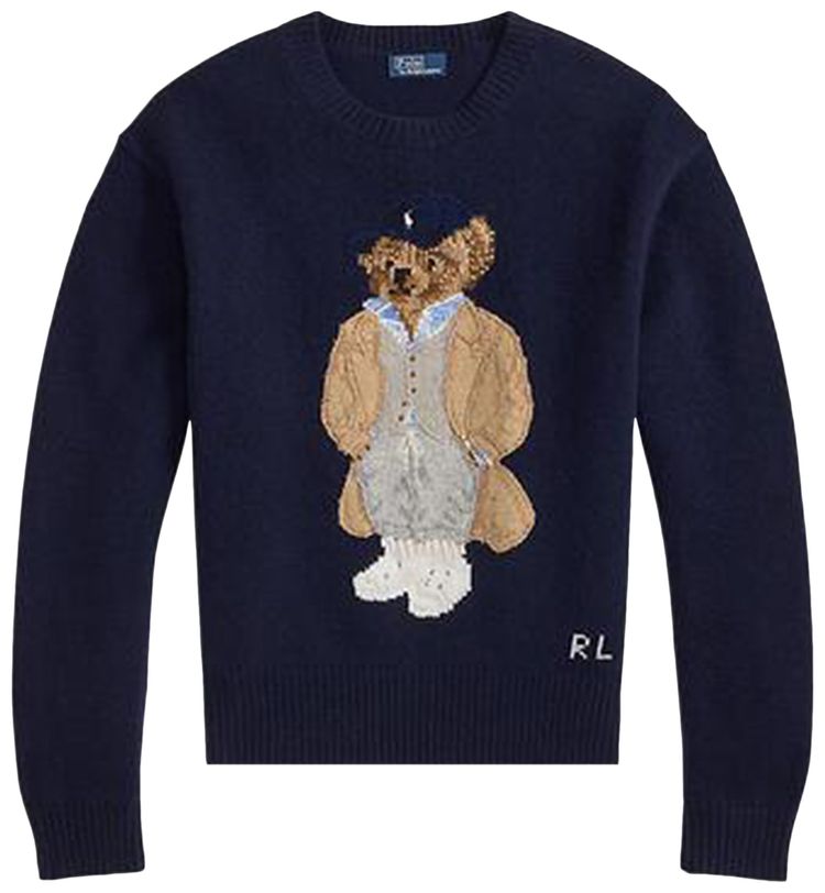 Polo Ralph Lauren Long Sleeve Crew Neck Pullover Sweater Hunter Navy