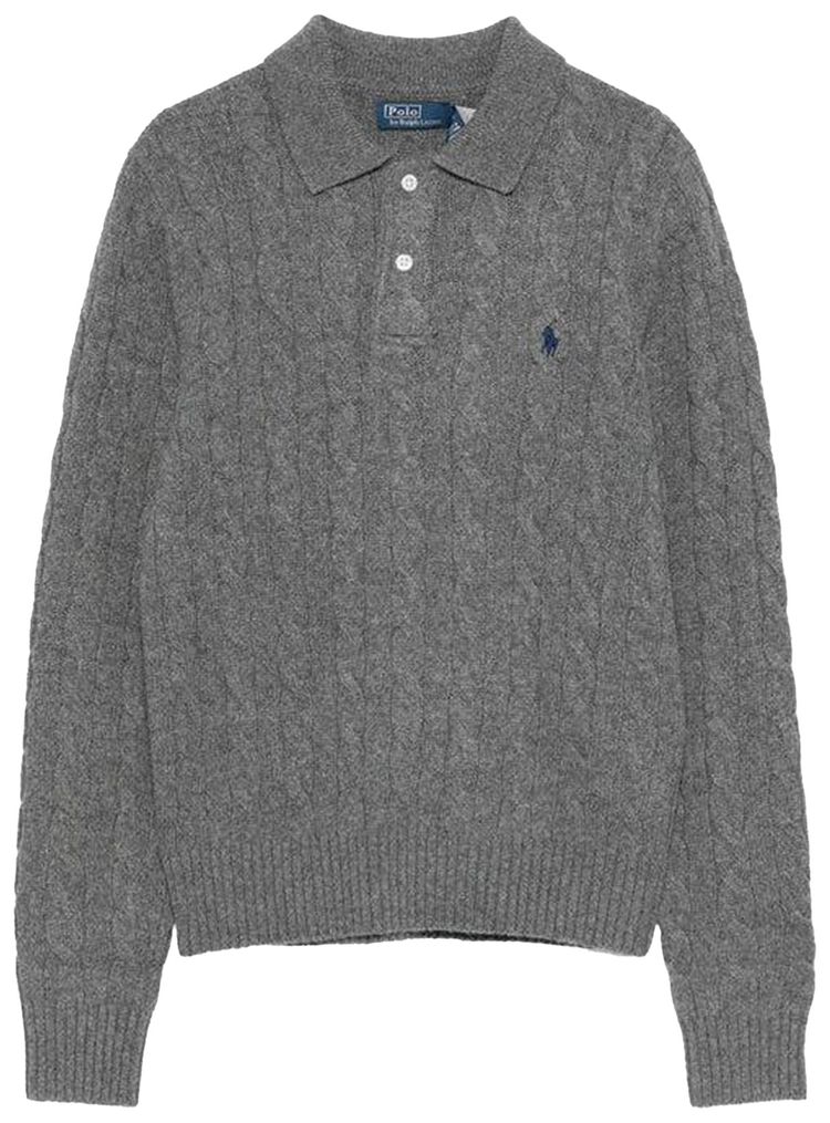 Polo Ralph Lauren Long Sleeve Collared Pullover Sweater Grey