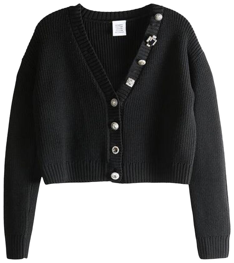 Vetements Fancy Button Mini Cardigan Black