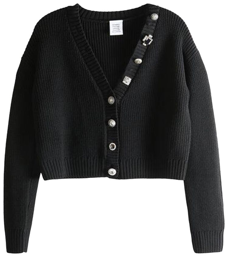 Vetements Fancy Button Mini Cardigan Black