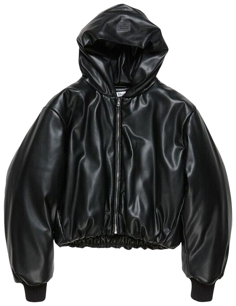 Acne Studios Leather Bomber Jacket Black