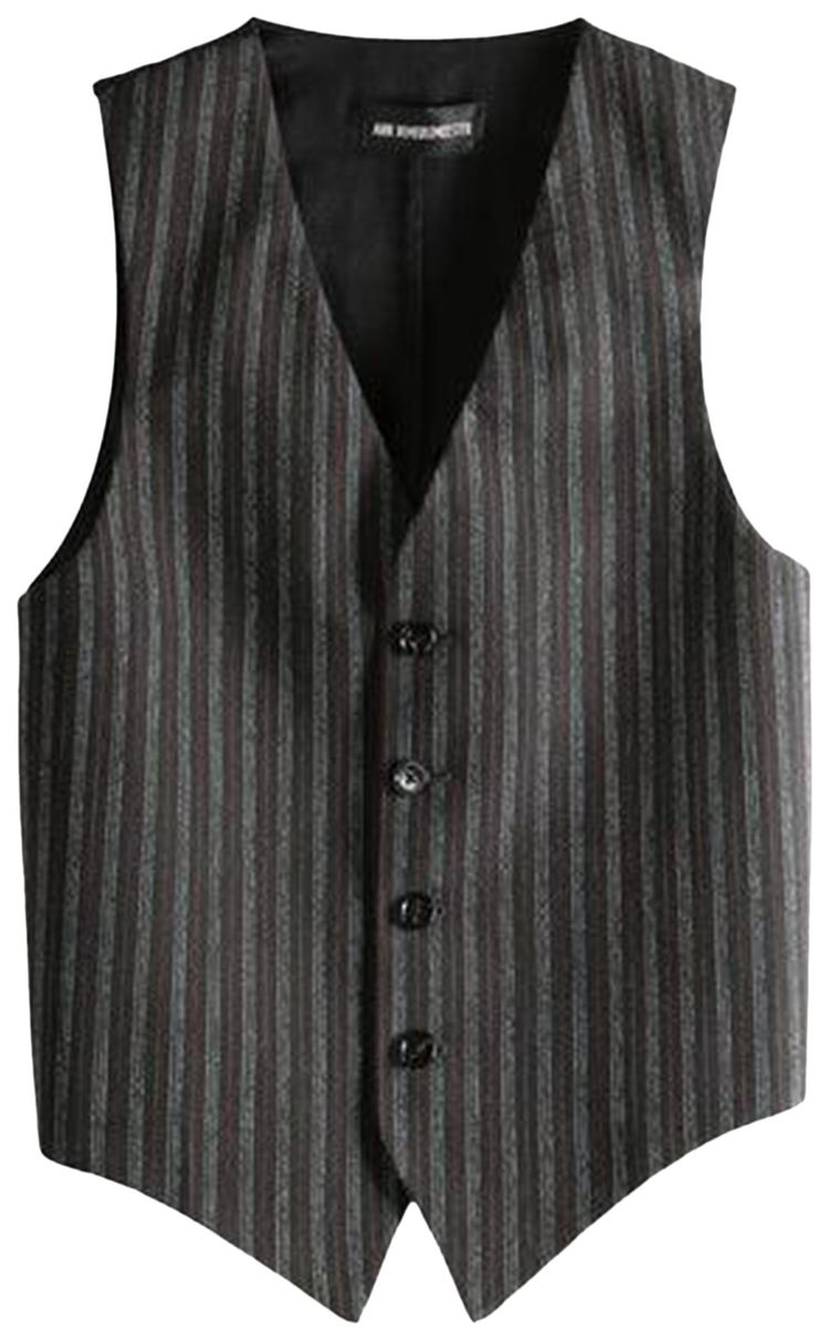 Ann Demeulemeester Stanse Classic Waistcoat BlackWhiteRed