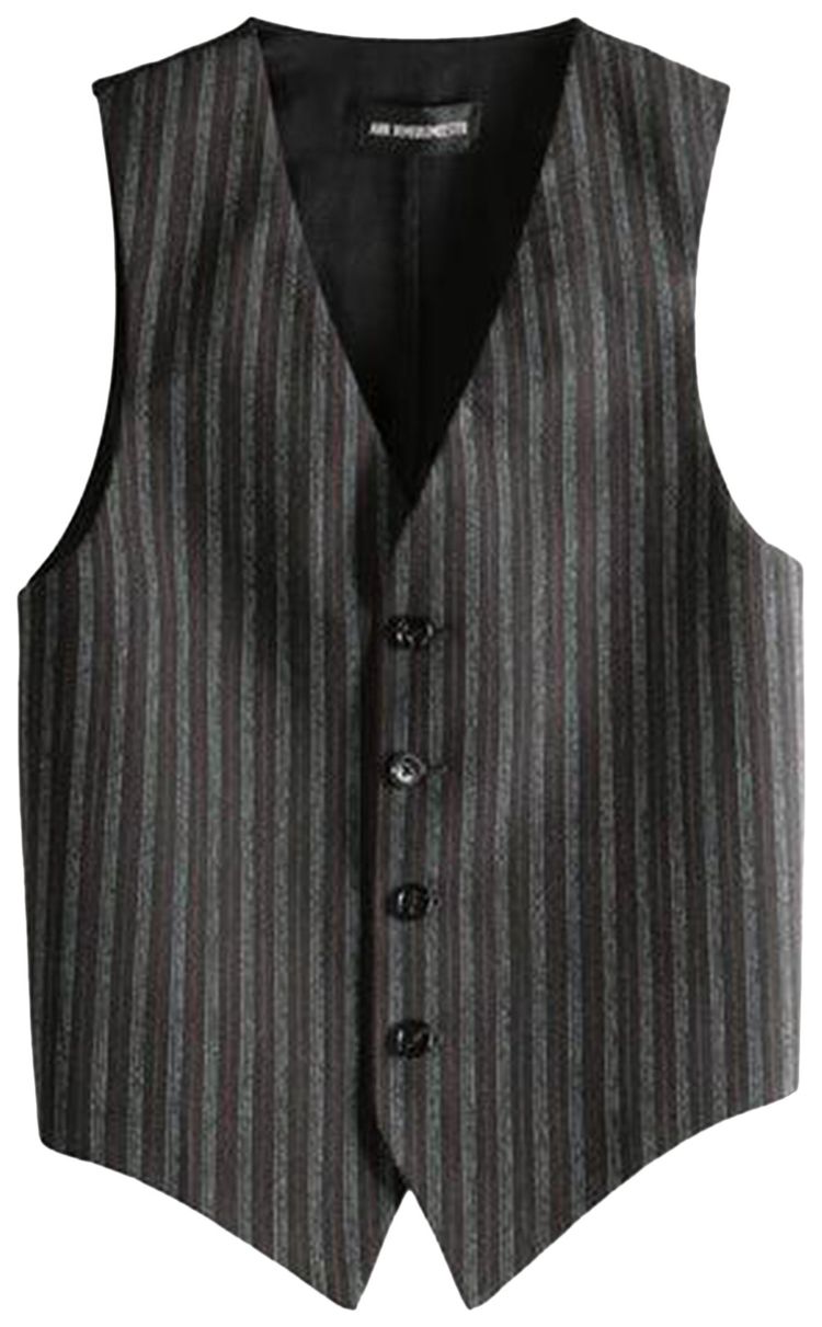 Ann Demeulemeester Stanse Classic Waistcoat BlackWhiteRed