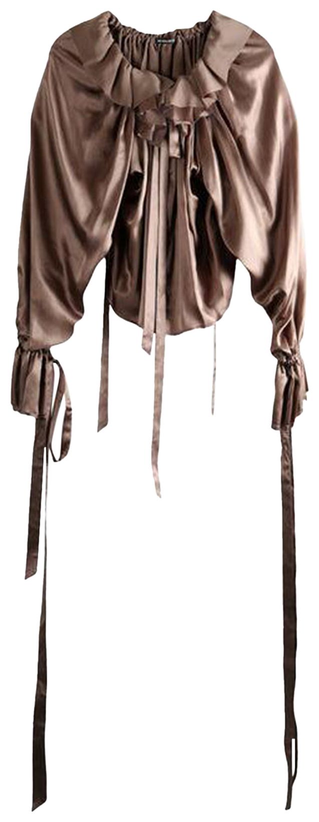 Ann Demeulemeester Stee Ruffled Drawstrings Stain Washe Top Antique Rose