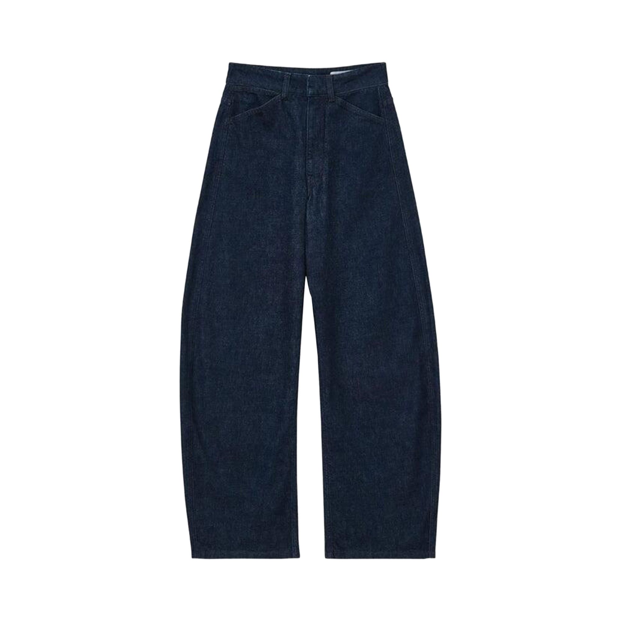 Buy Lemaire High Waisted Curved Pants 'Denim Indigo' - PA1264