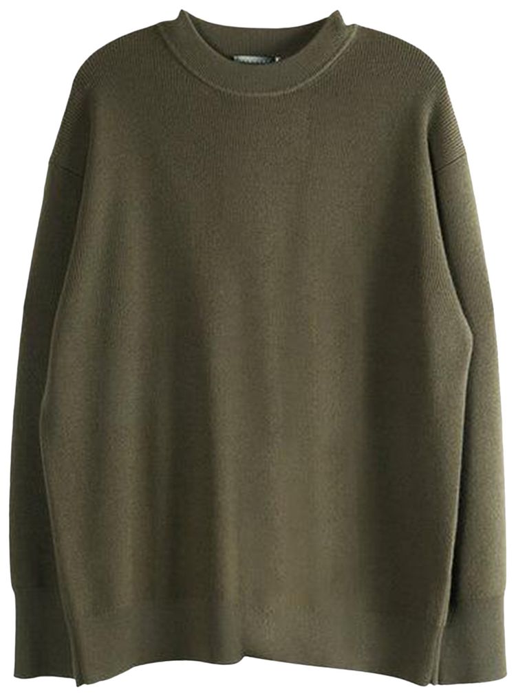 Margaret Howell Fine Rib Crew Khaki