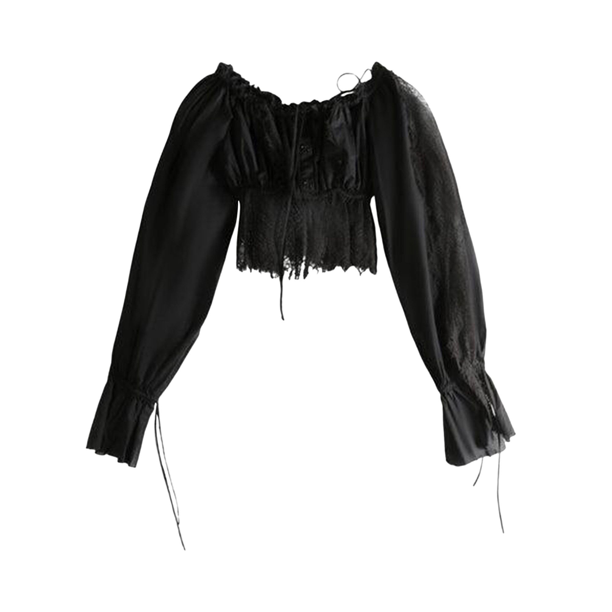 Buy Ann Demeulemeester Jorunn Crop Top 'Black' - 2502 W TO21 FA026