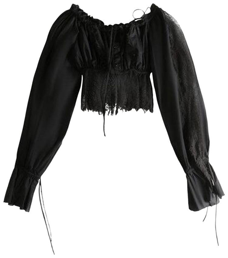 Ann Demeulemeester Jorunn Crop Top Black