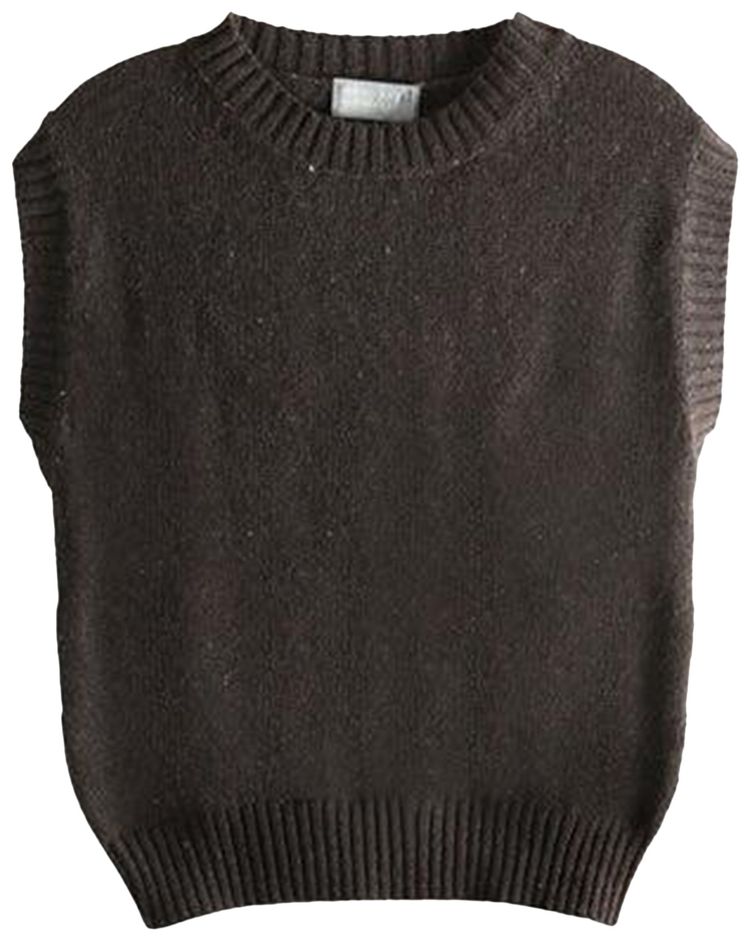 Margaret Howell Boxy Crew Slipover Dark Brown