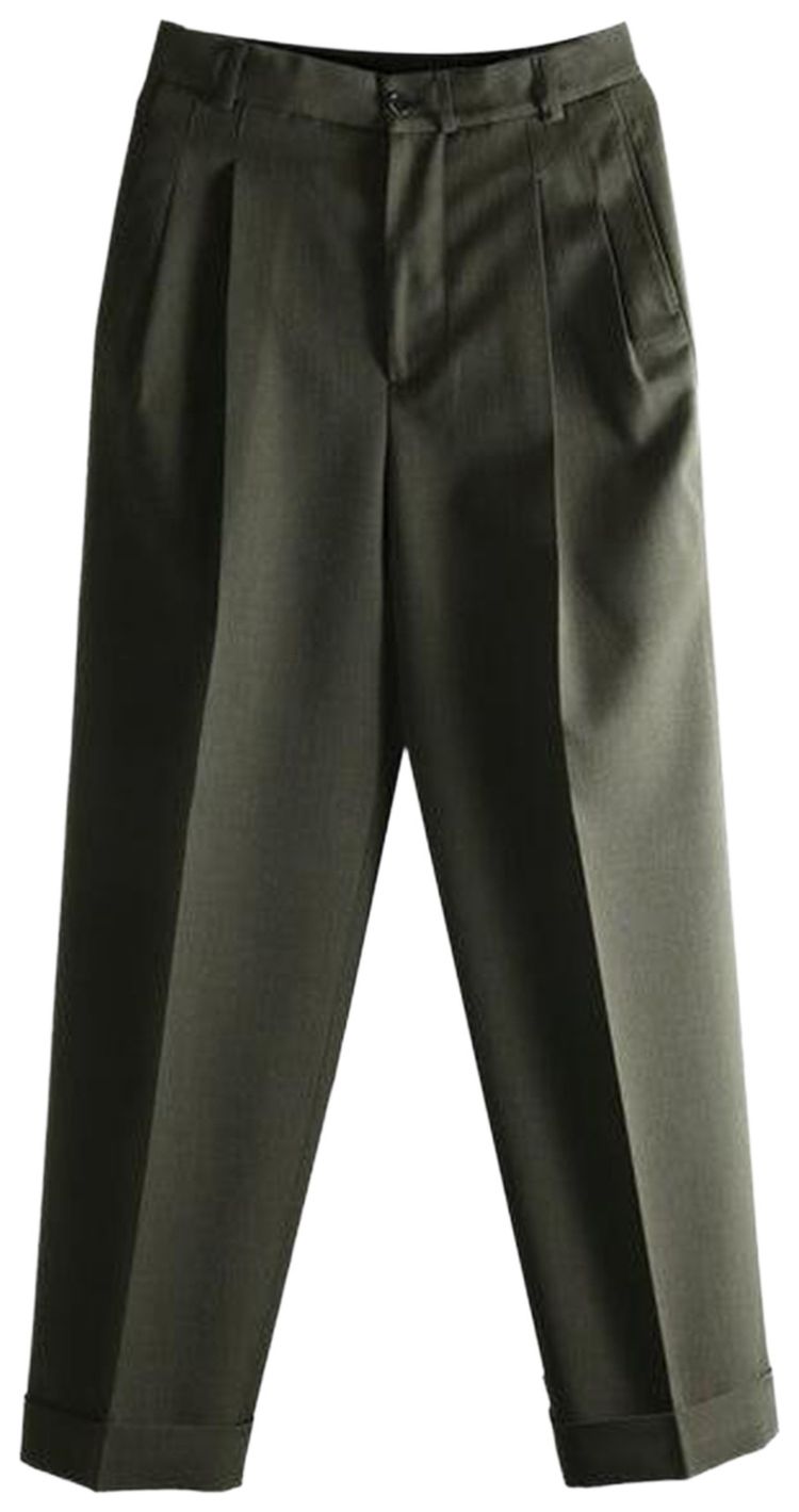 Margaret Howell Stitch Pleat Trouser Khaki Brown