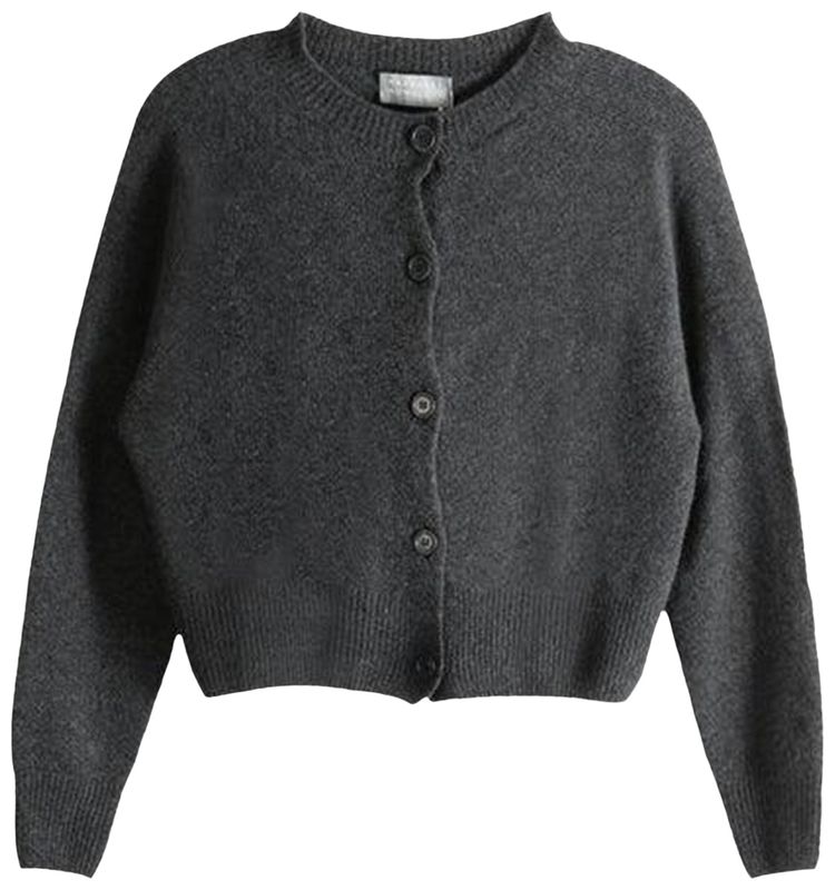 Margaret Howell Small Crew Neck Cardigan Storm Grey