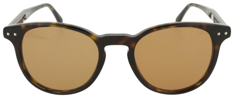 Bottega Veneta Round Frame Acetate Sunglasses Shiny Dark Havana