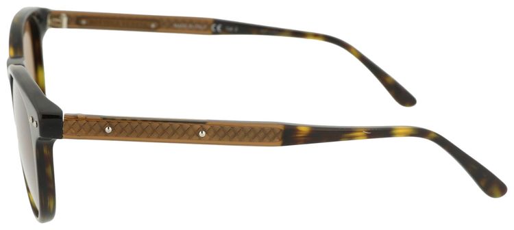 Bottega Veneta Round Frame Acetate Sunglasses Shiny Dark Havana