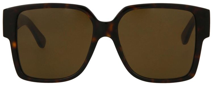 Saint Laurent Square Frame Acetate Sunglasses Shiny Dark Havana