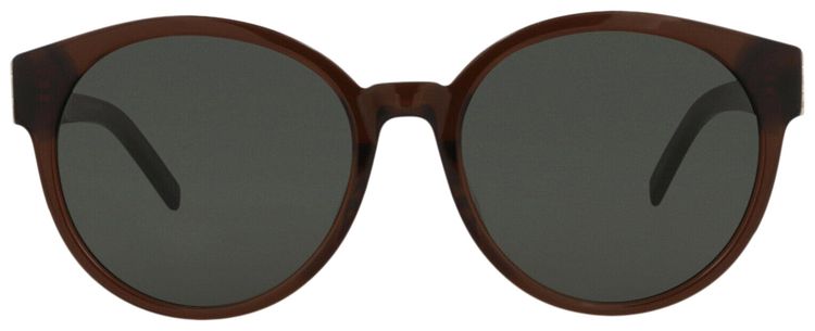 Saint Laurent Round Frame Acetate Sunglasses Brown Grey