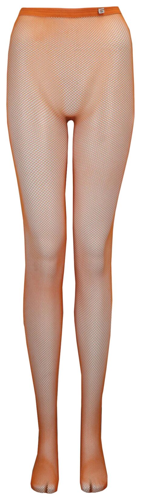Gucci Crystal Pin Fishnet Tights Orange