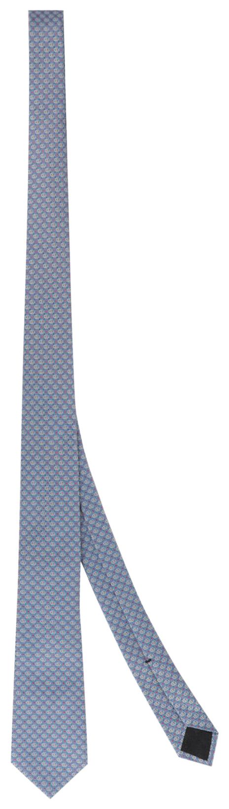 Gucci Double G Silk Jacquard Tie Blue Orange