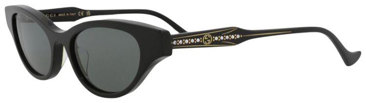 Gucci Cat Eye Frame Recycled Acetate Sunglasses Black Grey