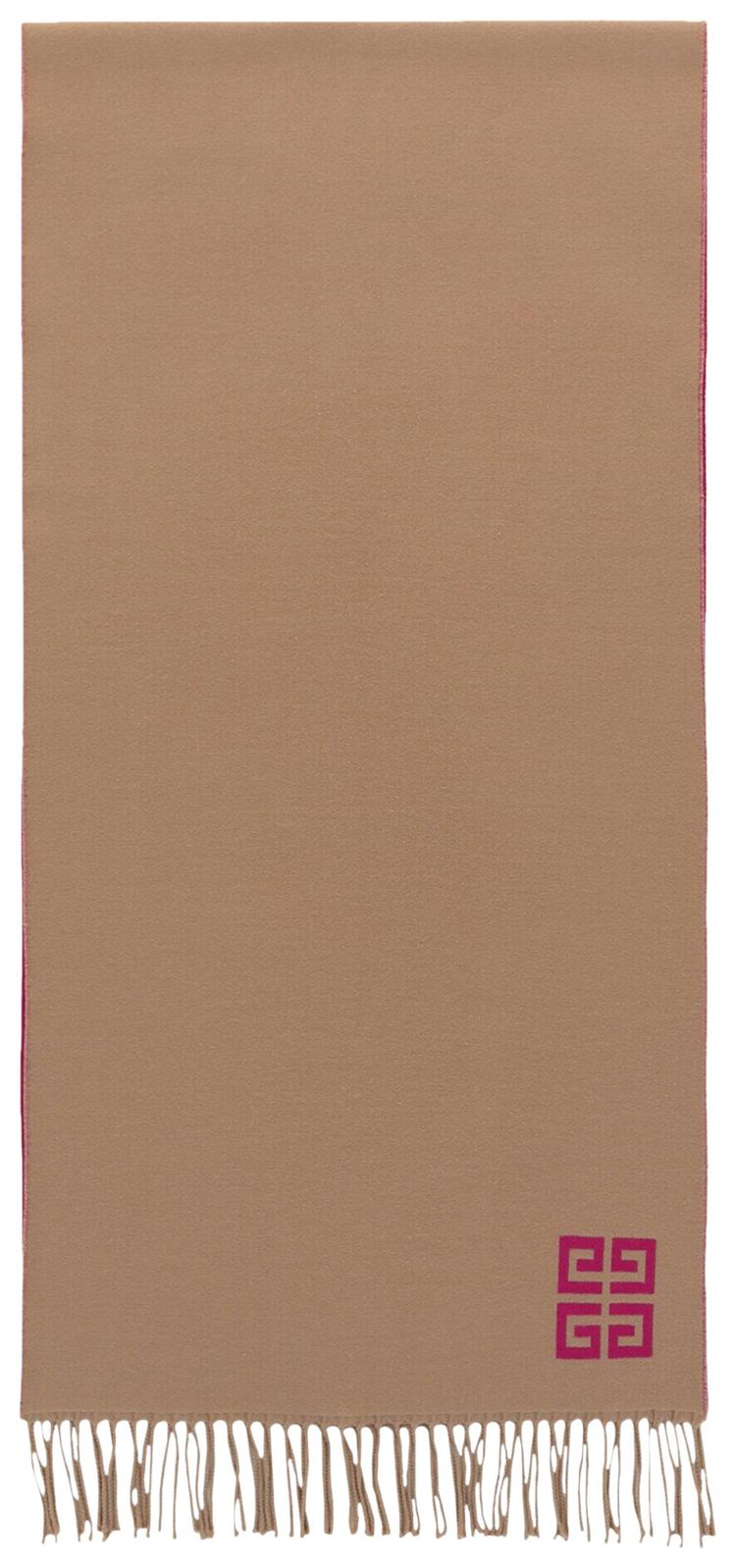 Givenchy 4G Reversible Wool Scarf Beige Fuchsia