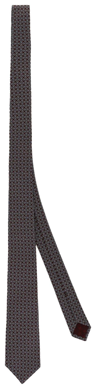 Gucci Horsebit Silk Jacquard Tie Bordeaux Sky Blue