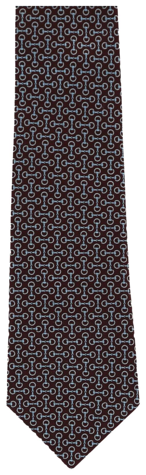 Gucci Horsebit Silk Jacquard Tie Bordeaux Sky Blue