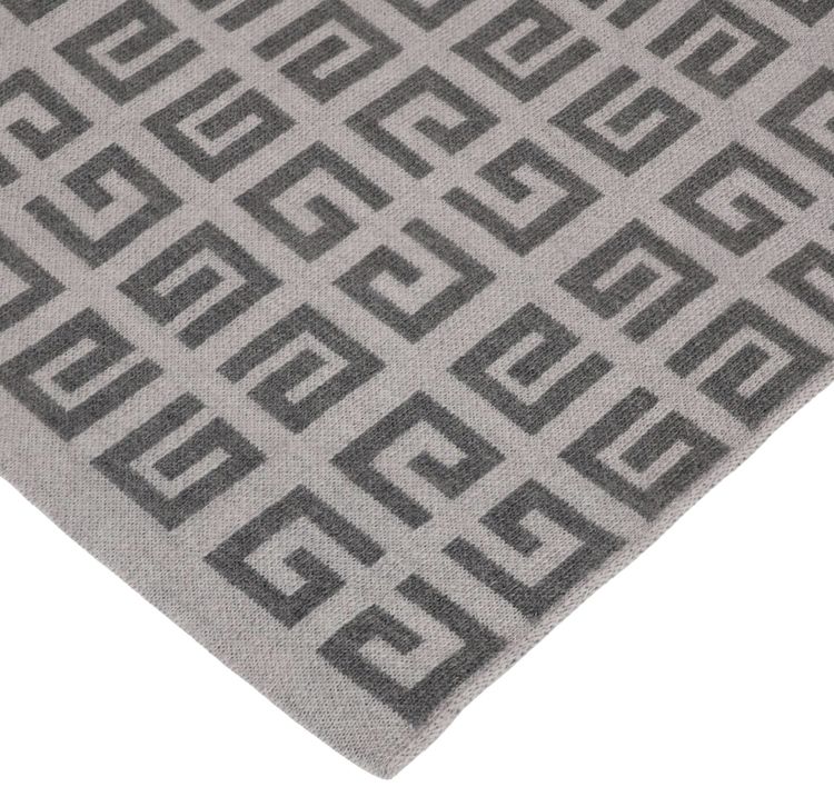 Givenchy Reversible Logo Wool Scarf Pearl Grey