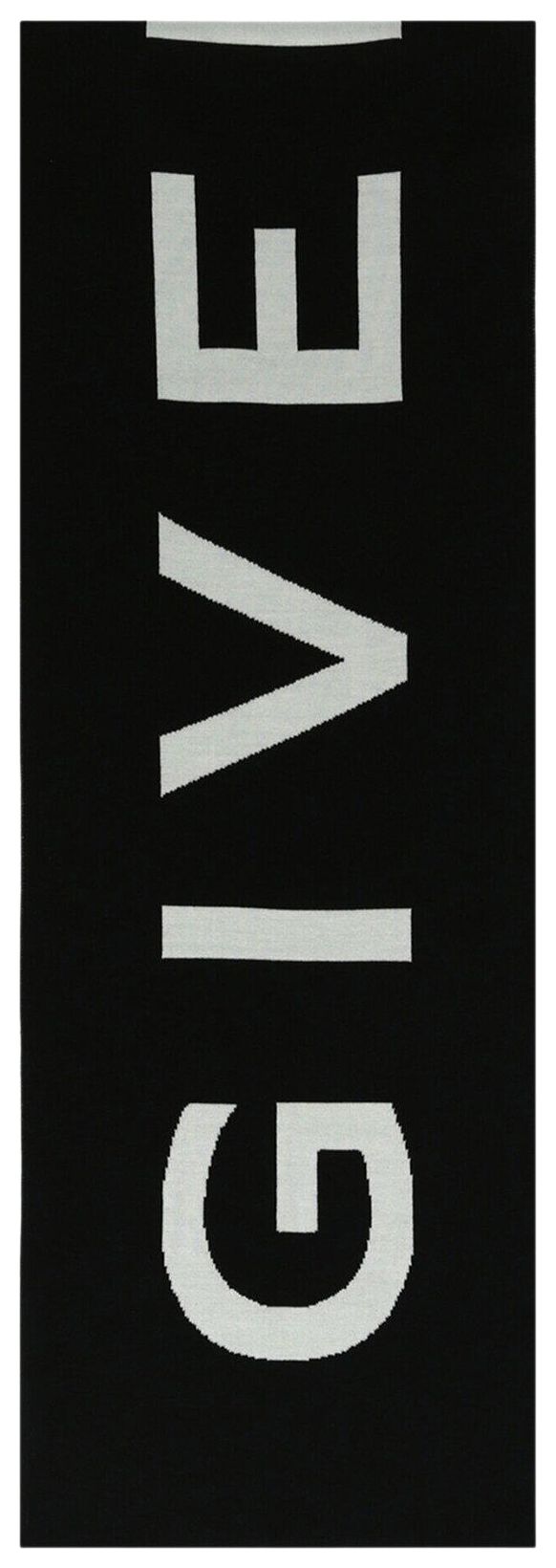 Givenchy Jacquard Logo Scarf Black White
