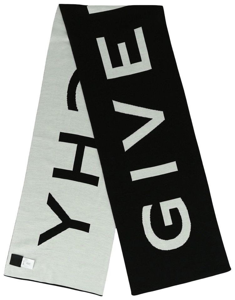 Givenchy Jacquard Logo Scarf Black White