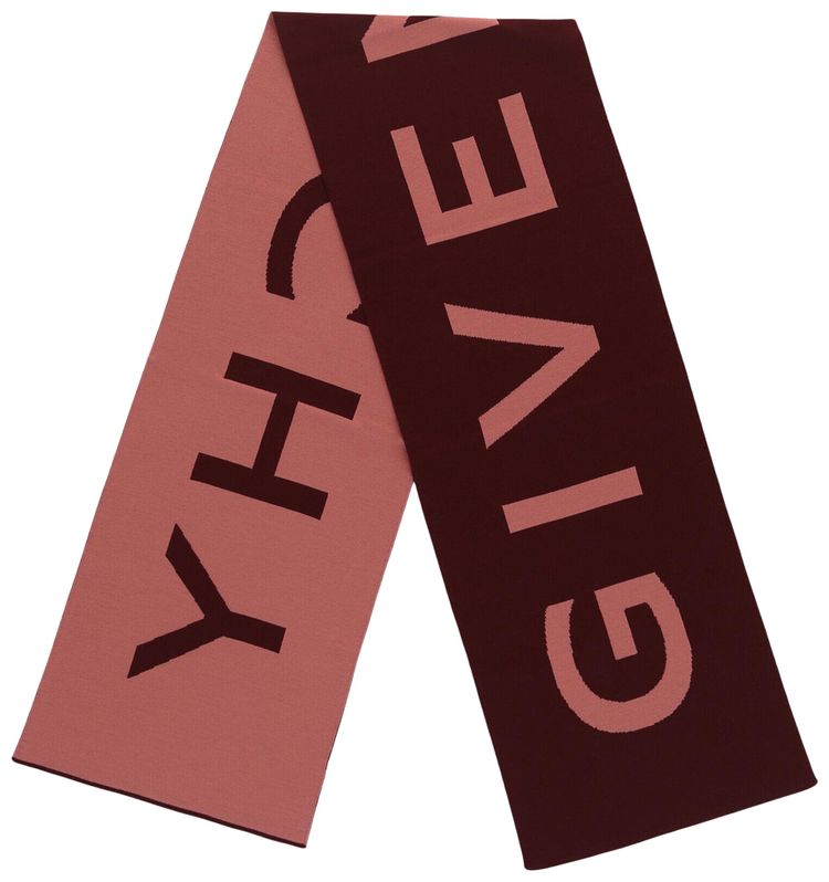 Givenchy Jacquard Logo Scarf Burgundy