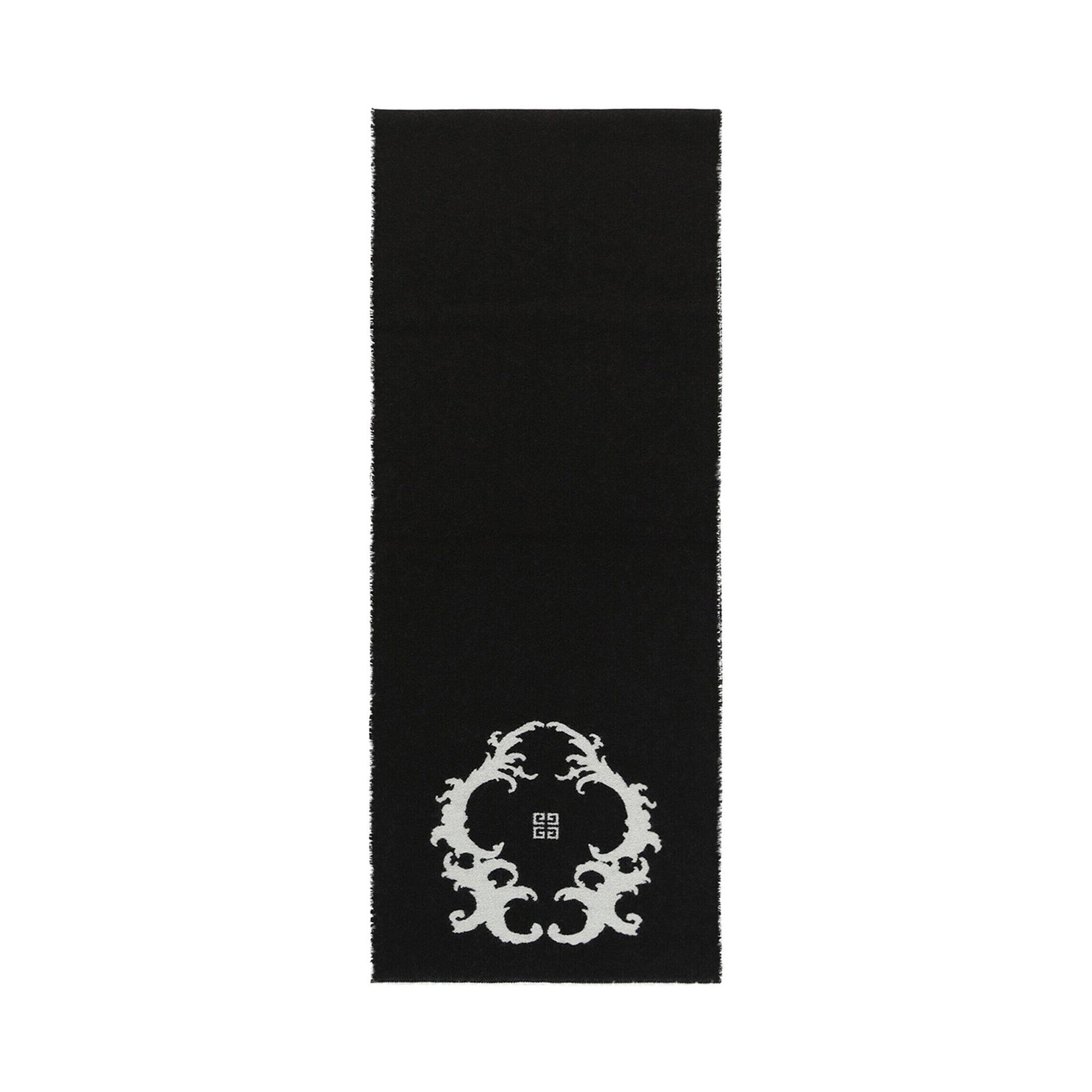 Buy Givenchy Reversible Logo Wool Scarf 'Black White' - 710002