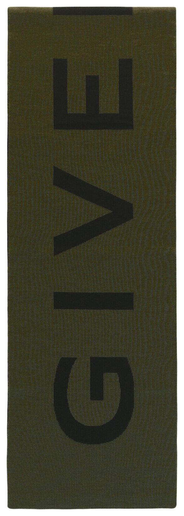 Givenchy Jacquard Logo Scarf Khaki Multi