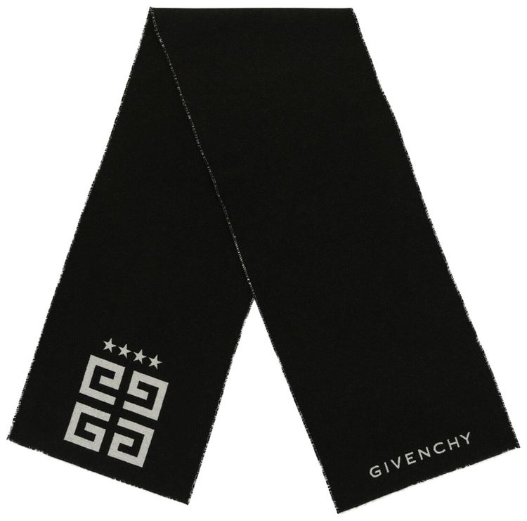 Givenchy Reversible 4G Stars Scarf Black White