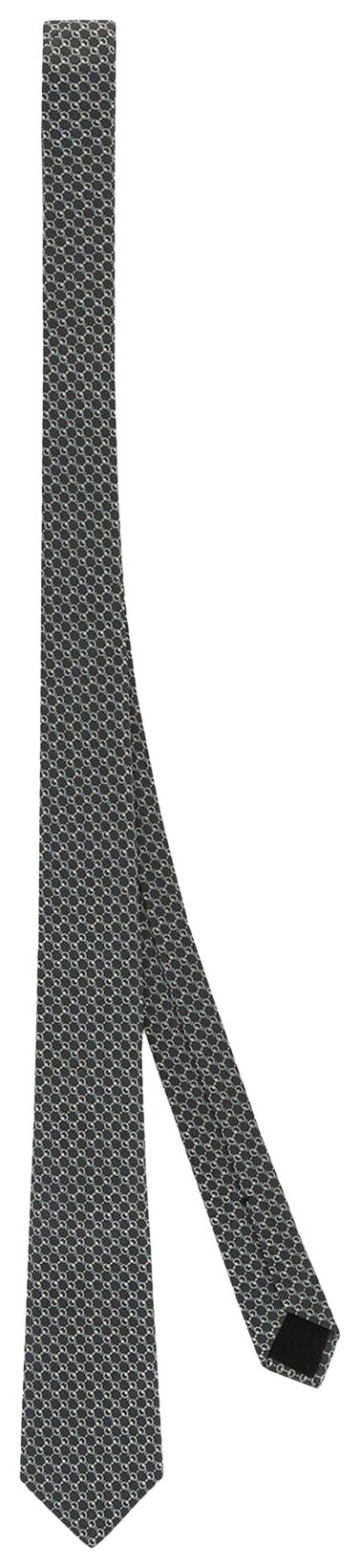 Gucci Horsebit Silk Jacquard Tie Graphite Light Grey