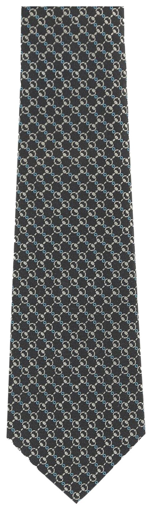 Gucci Horsebit Silk Jacquard Tie Graphite Light Grey