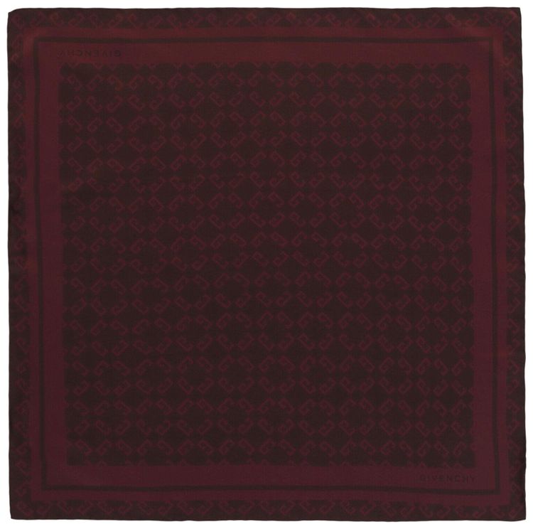 Givenchy Silk Monogram Scarf Burgundy