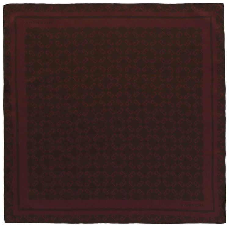 Givenchy Silk Monogram Scarf Burgundy
