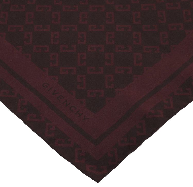 Givenchy Silk Monogram Scarf Burgundy
