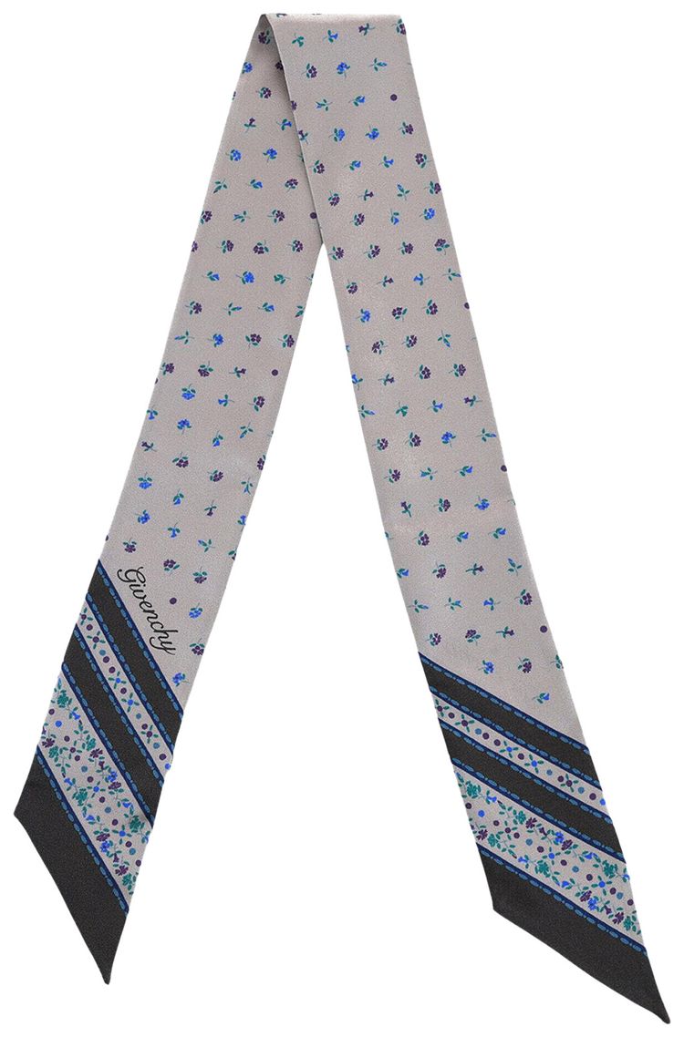 Givenchy Floral Printed Silk Bandeau Smoke Grey