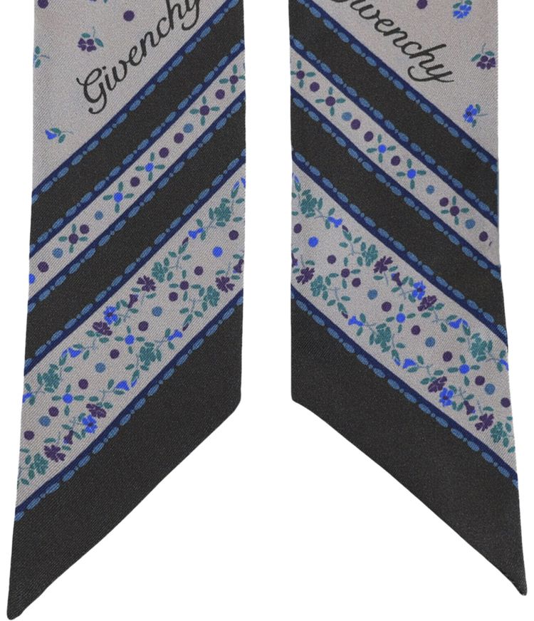 Givenchy Floral Printed Silk Bandeau Smoke Grey