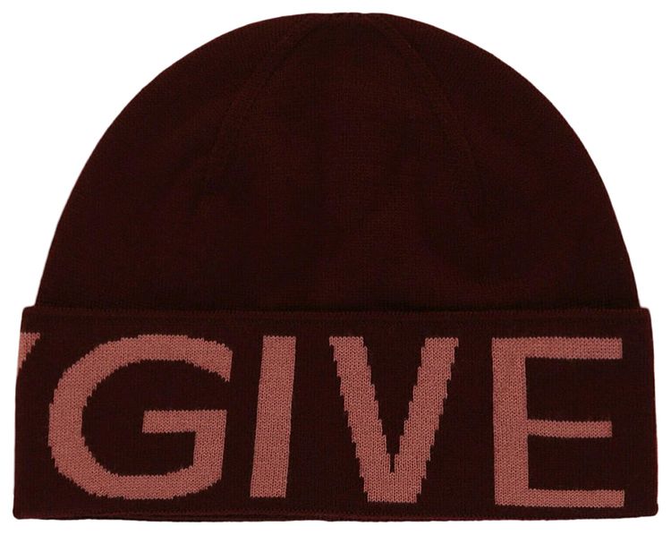 Givenchy Jacquard Logo Beanie Burgundy